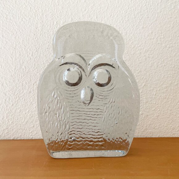 Vintage Blenko Cast Glass Owl Bookend Figurine Sculpture MCM Mid Century Modern - Picture 4 of 8